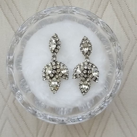 Vintage Formal Rhinestone Post Earrings - Picture 1 of 4